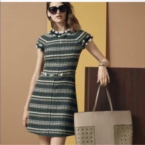 Tory Burch Striped Mini Dress - Black and White